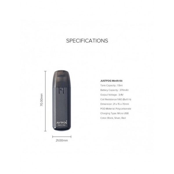 JUSTFOG Minifit Kit 370mAh AIO Pod System 1.5ml Capcity