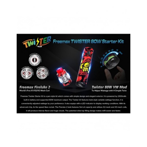 FREEMAX Twister 80W Kit 2300mAh With 5ml Fireluke 2 Tank